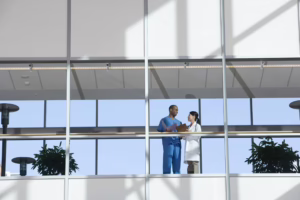 Doctors Talking In Hospital